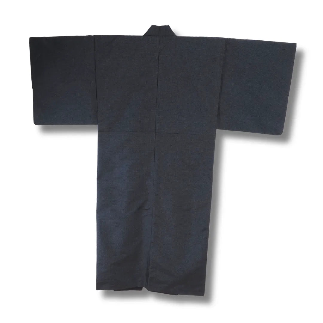 Rückansicht des dunkelgrauen Vintage Herren-Kimono