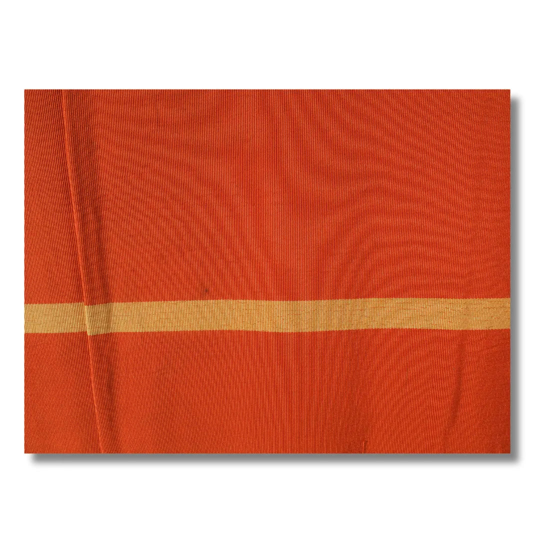 Rückseite des Hanhaba Obi in Orange mit goldenem Streifen