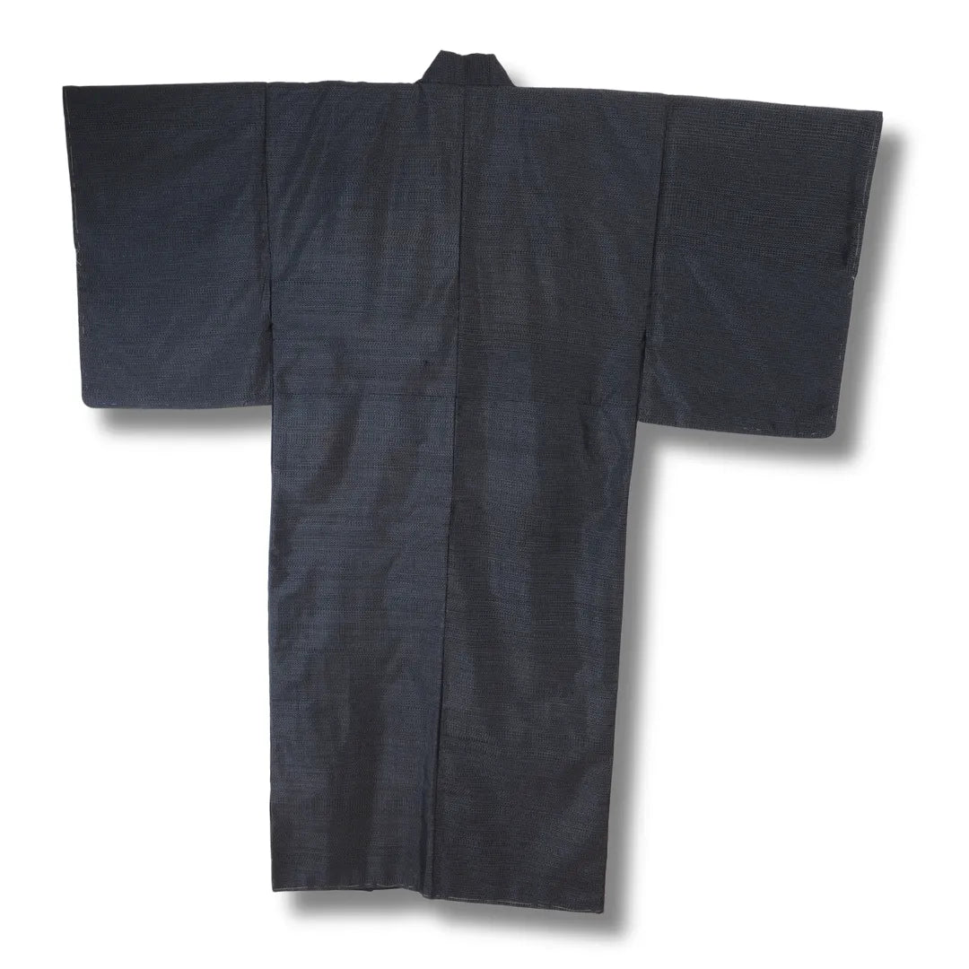 Rückseite des blaugrauen Vintage Herren-Kimono