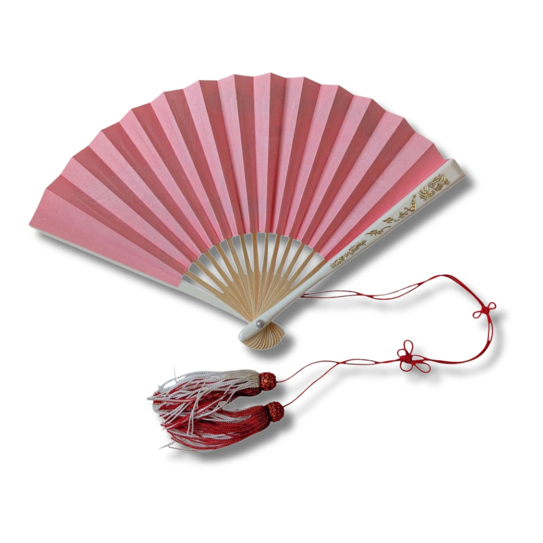 Vintage japanischer Sensu Handfächer Kranich Kiefernwolken