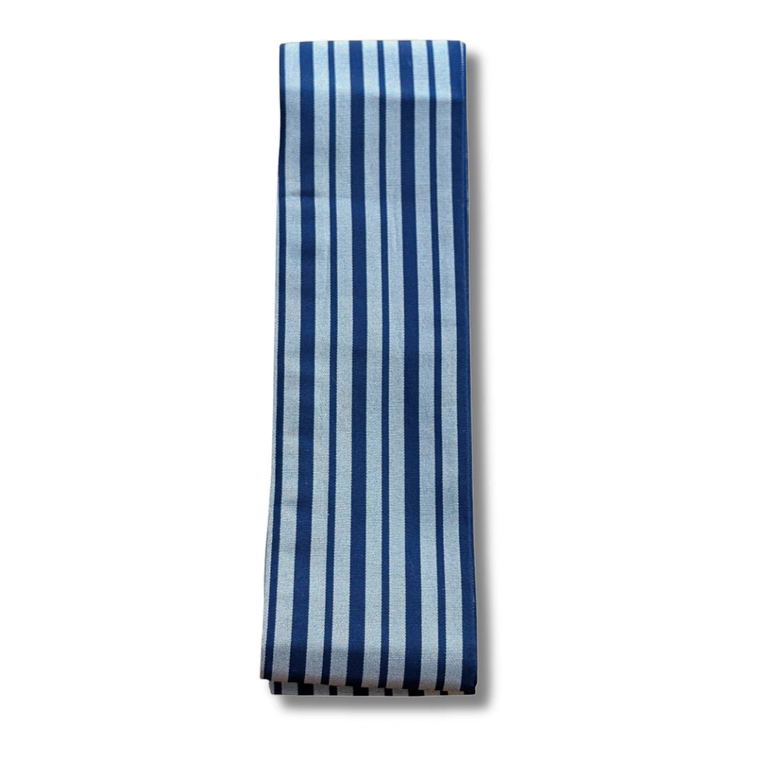 Vintage Shita Obi Blau-Weiß gestreift