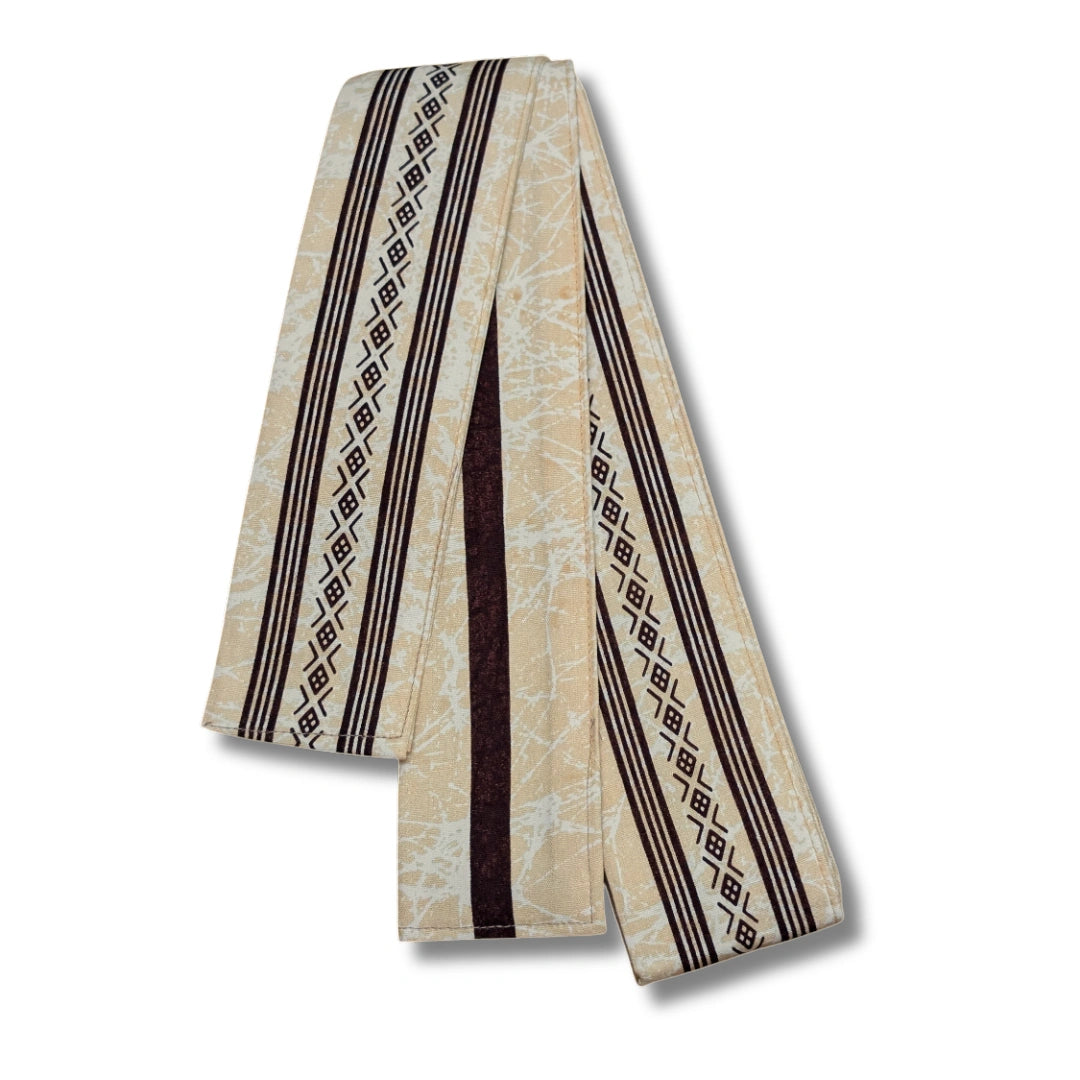 Vintage Shita Obi Beige mit brauner Bordüre