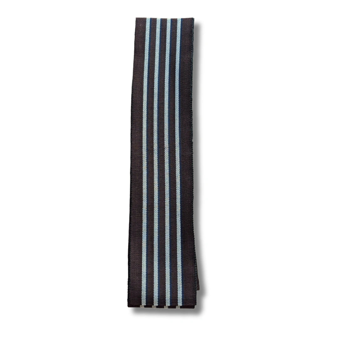 Vintage Shita Obi Braun mit grauen Streifen