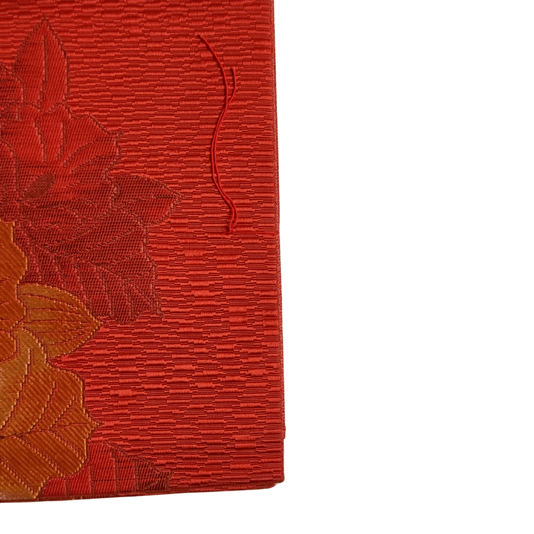 Vintage Nagoya shitate Nagoya Obi orange mit Blumen