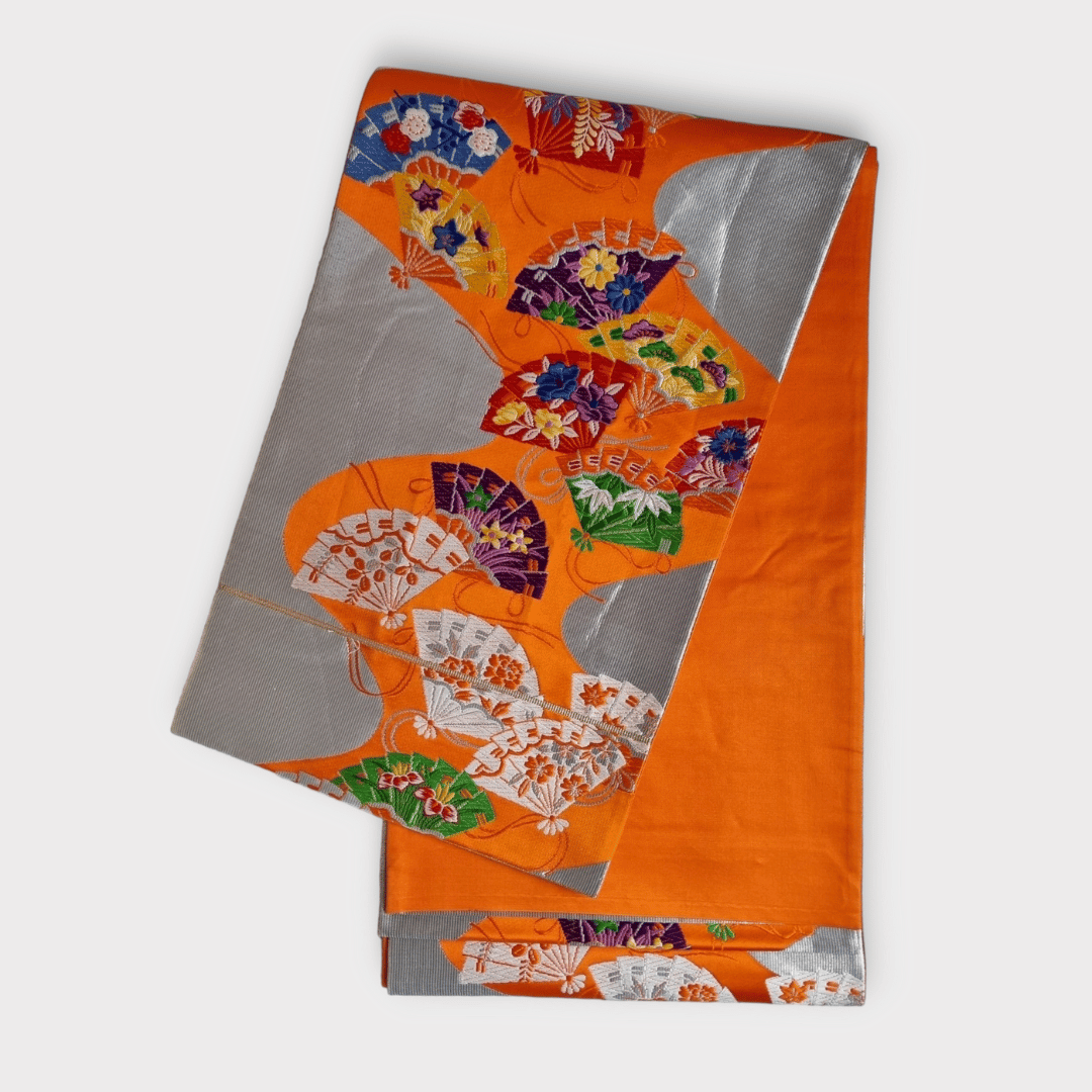 Vintage Fukuro Orange mit Fächern