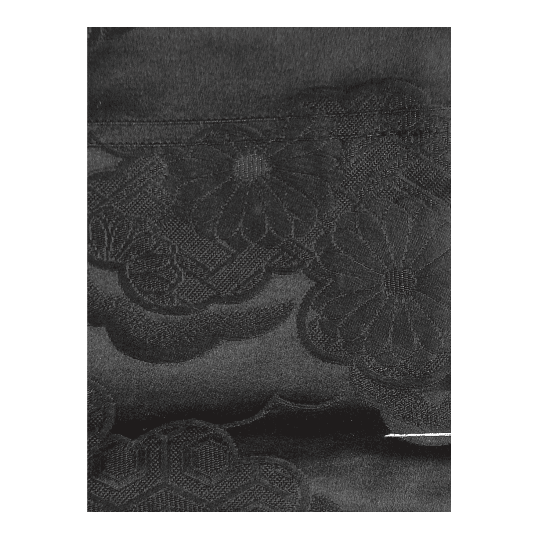 Vintage Hiraki shitate Nagoya Obi Schwarz Wolken ungetragen