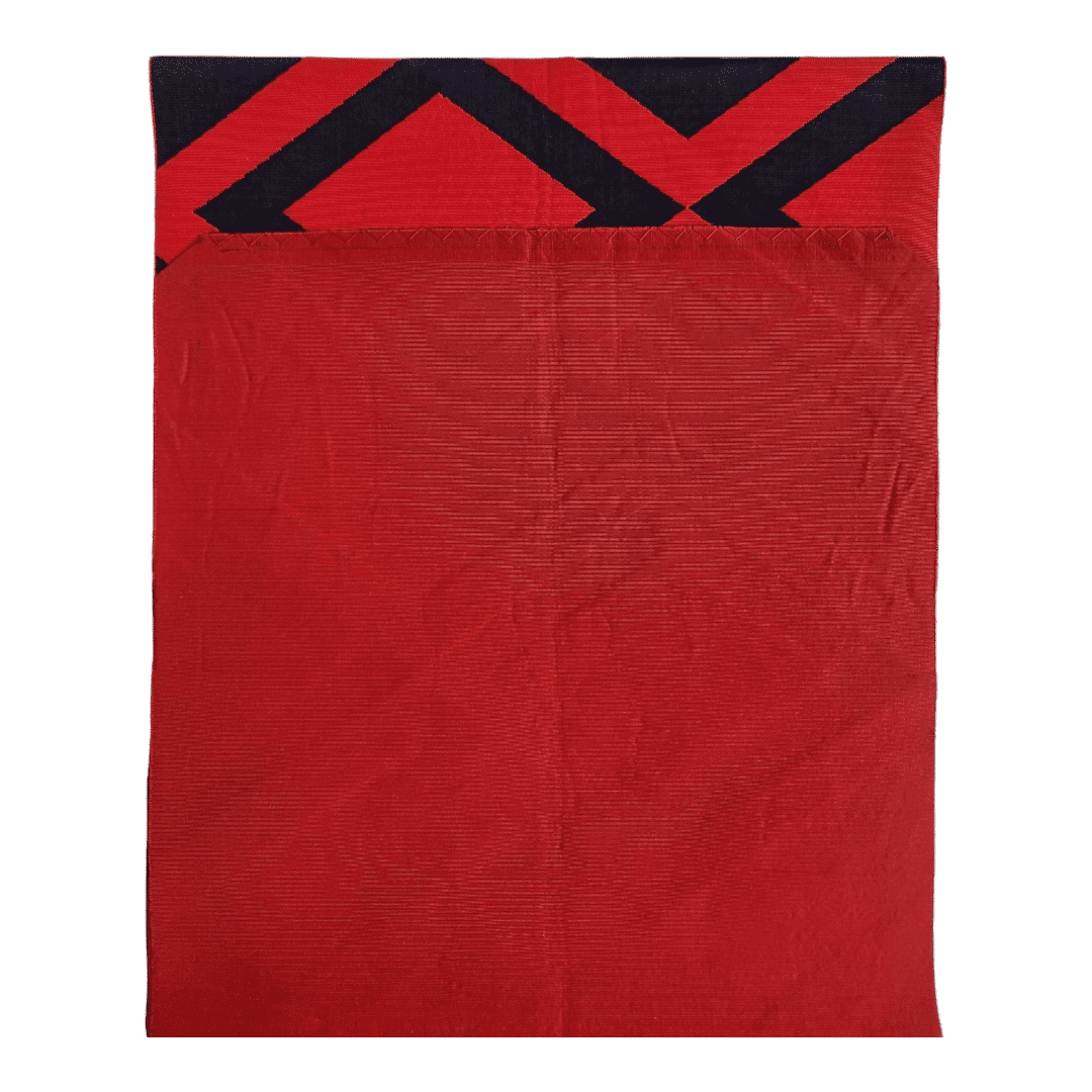 Vintage Hiraki shitate Nagoya Obi Rot Schwarz