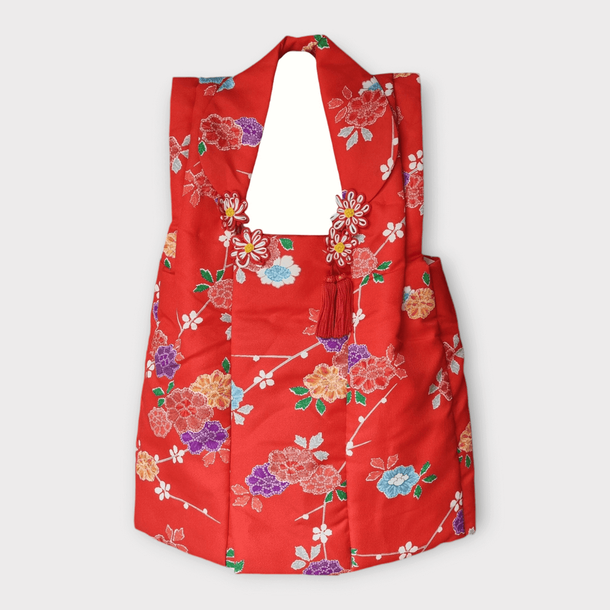 Vintage Kinder Kimono Weste Rot 104 / 110 / 116