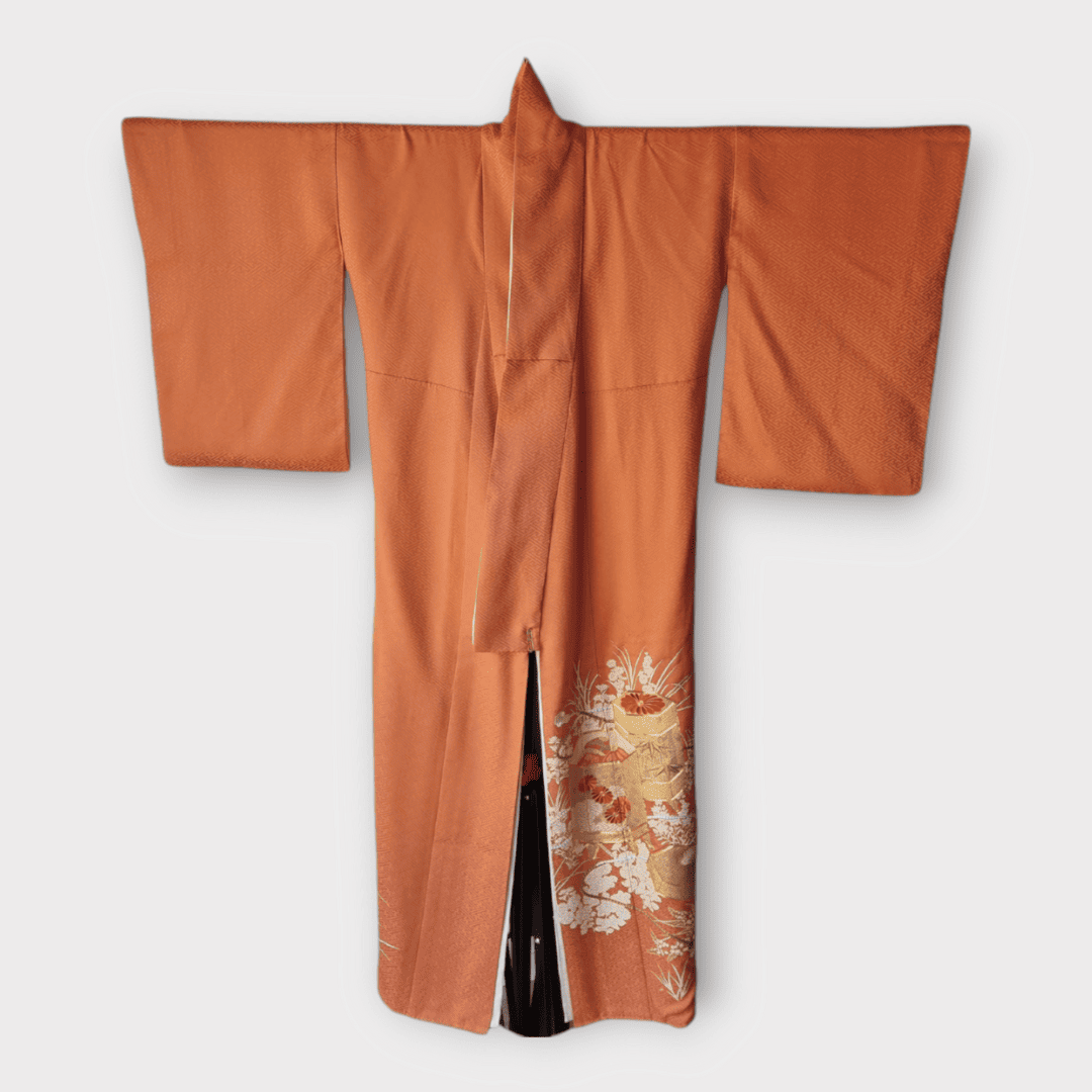 Vintage Iro-Tomesode Kimono Damen Orange