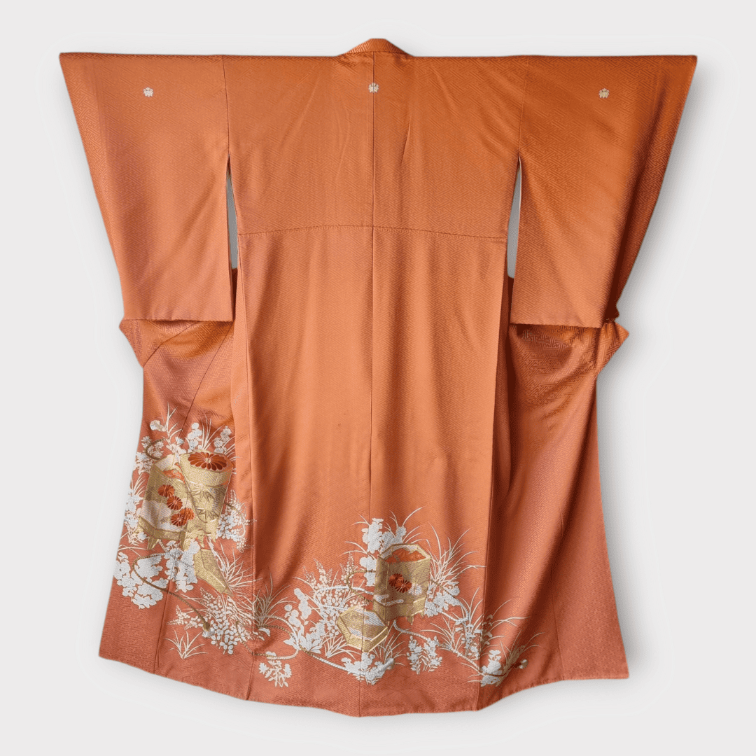 Vintage Iro-Tomesode Kimono Damen Orange