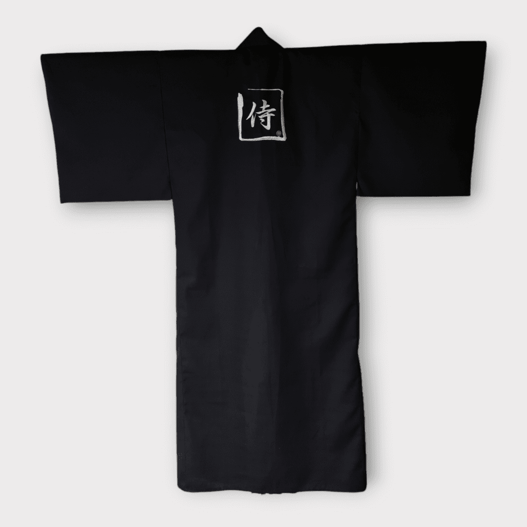 Kimono Herren schwarz Samurai Kanji inkl. Obi
