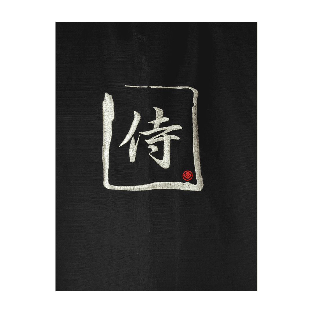 Kimono Herren schwarz Samurai Kanji inkl. Obi