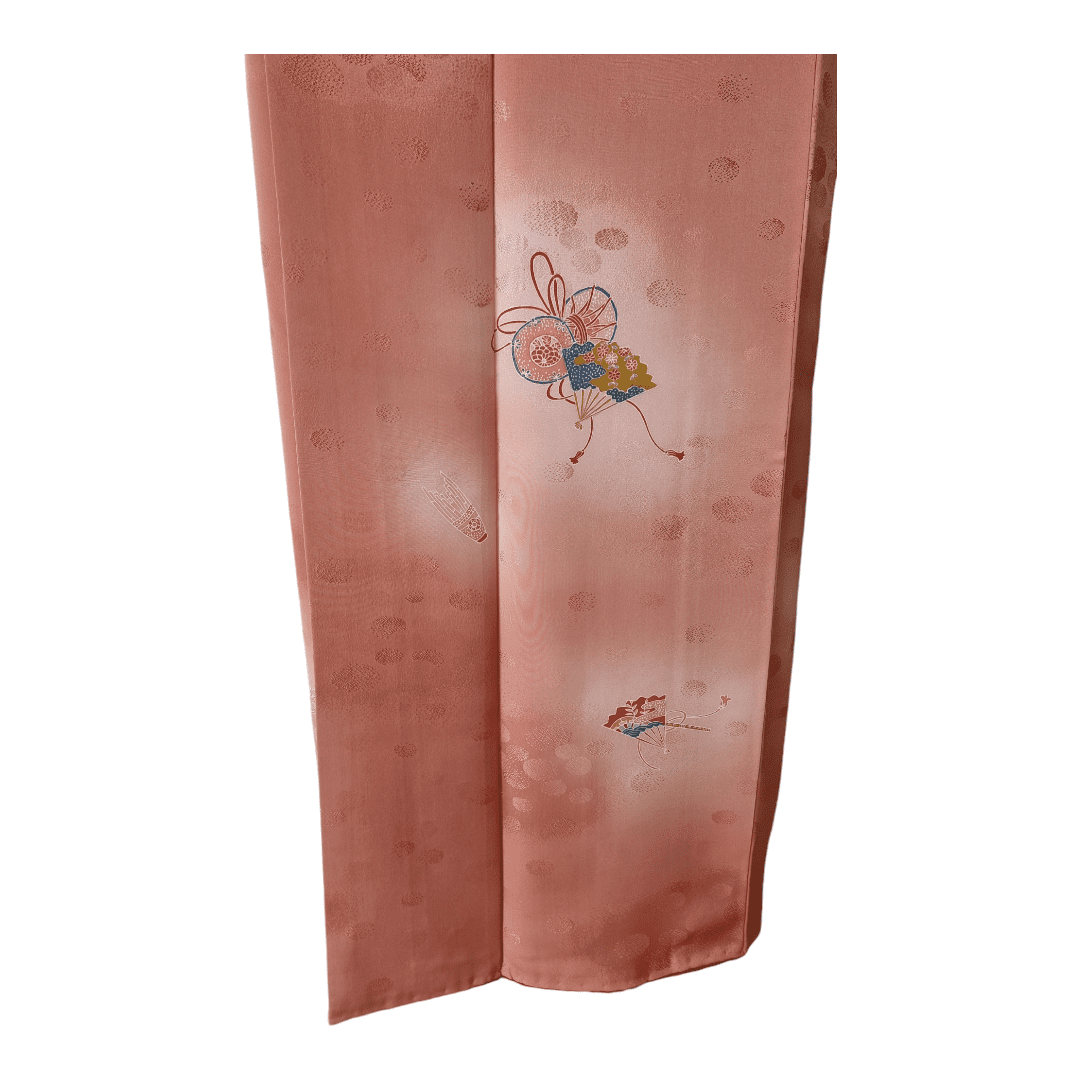 Vintage Tsukesage Kimono Damen Fächer und Trommeln