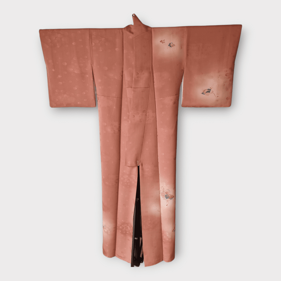 Vintage Tsukesage Kimono Damen Fächer und Trommeln