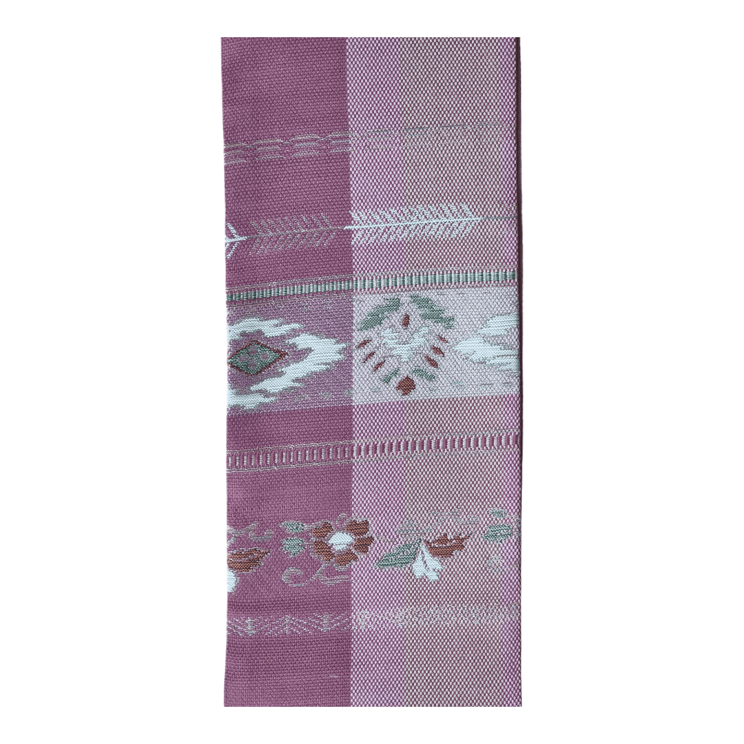 Vintage Taiko Musubi Obi Set Rosa Blumen