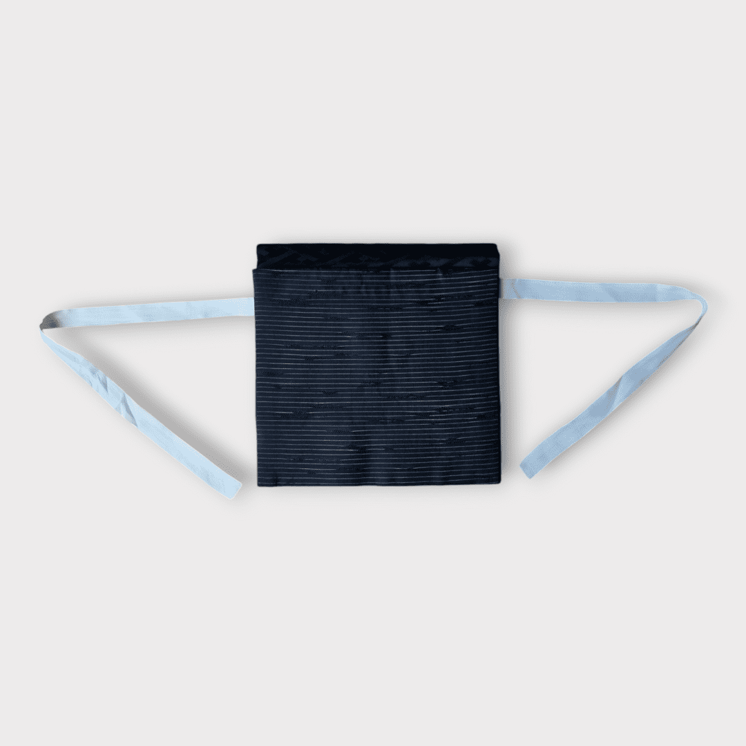 Vintage Taiko Musubi Obi Schwarz Sayagata