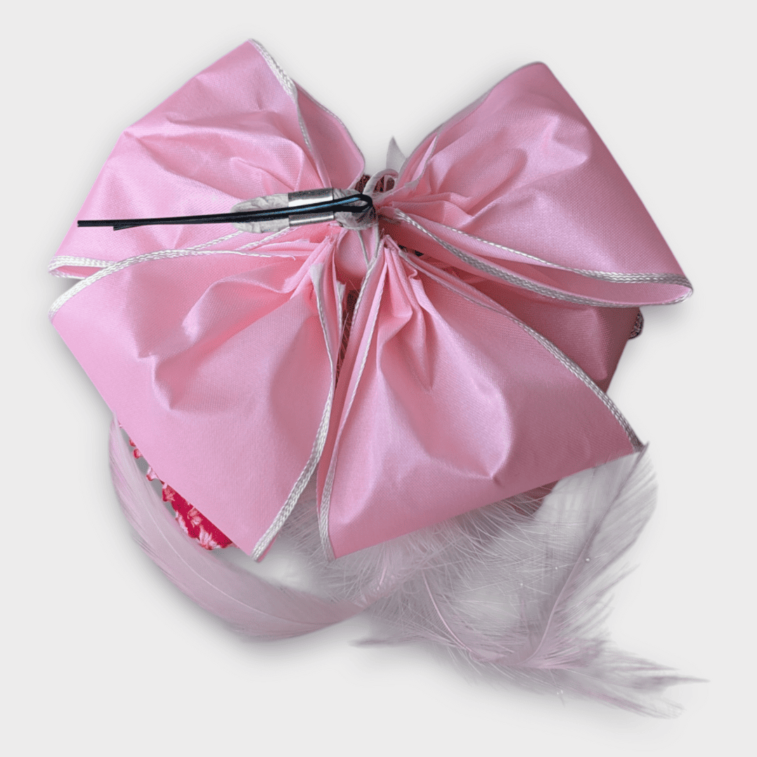 Vintage Kanzashi Haarschleife mit Kranichen