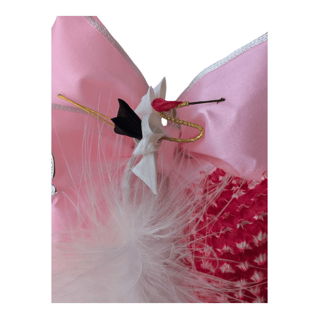Vintage Kanzashi Haarschleife mit Kranichen