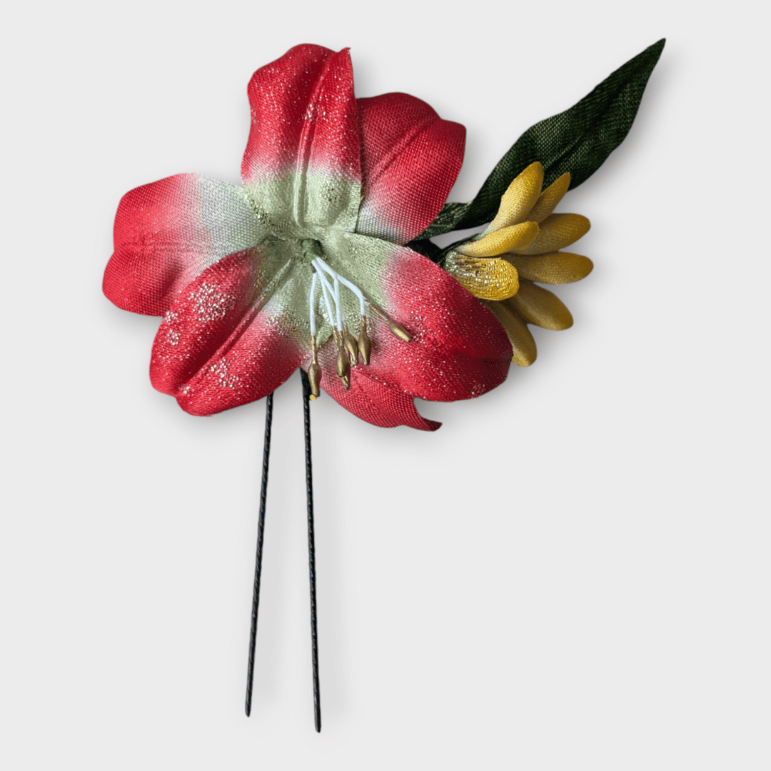 Vintage Kanzashi Set Haarnadel und Haarkamm