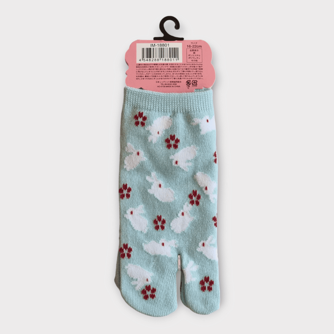 Kinder Tabi Socken Zehensocken Hasen Blau 26-36 #farbe_Blau