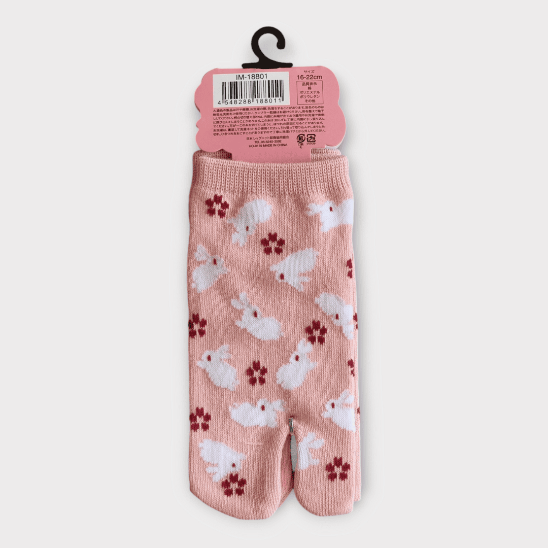 Kinder Tabi Socken Zehensocken Hasen Rosa 26-36 #farbe_Rosa