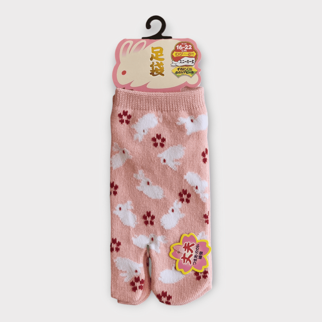 Kinder Tabi Socken Zehensocken Hasen Rosa 26-36 #farbe_Rosa
