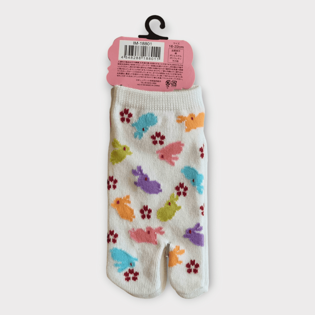 Kinder Tabi Socken Zehensocken Hasen Weiß 26-36 #farbe_Weiß