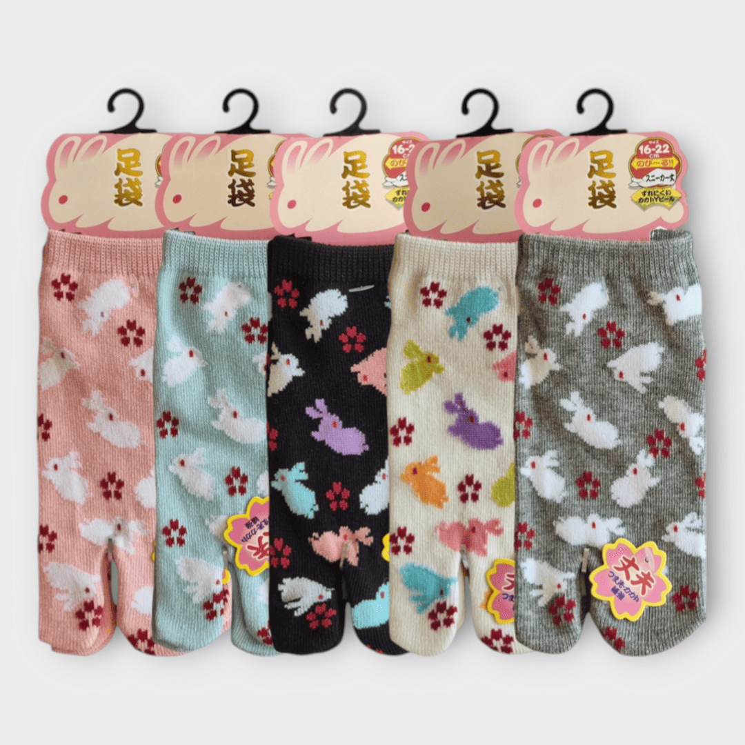 Kinder Tabi Socken Zehensocken Hasen Schwarz 26-36 #farbe_Schwarz