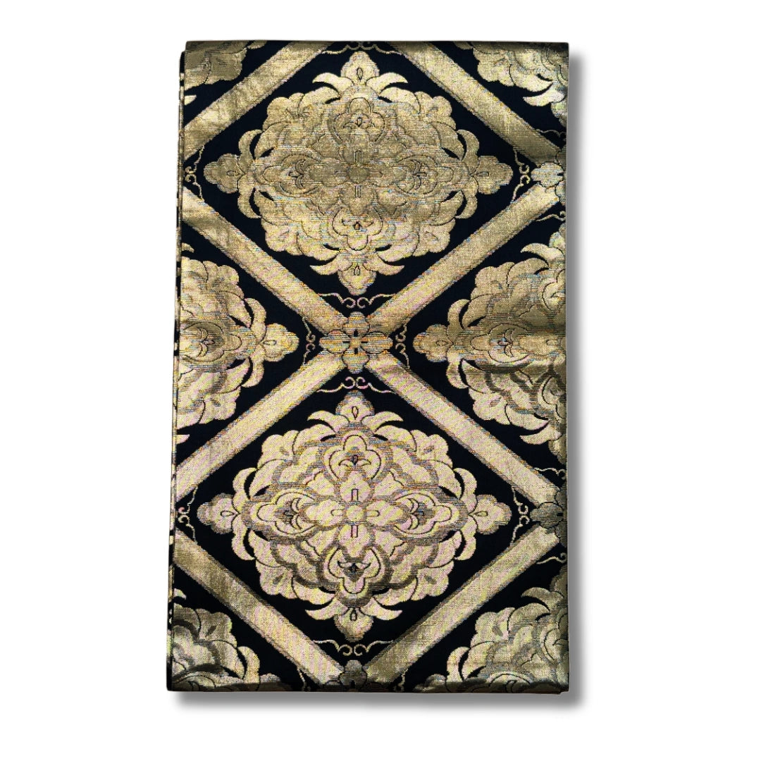 Vintage Fukuro Obi Goldene Medaillons
