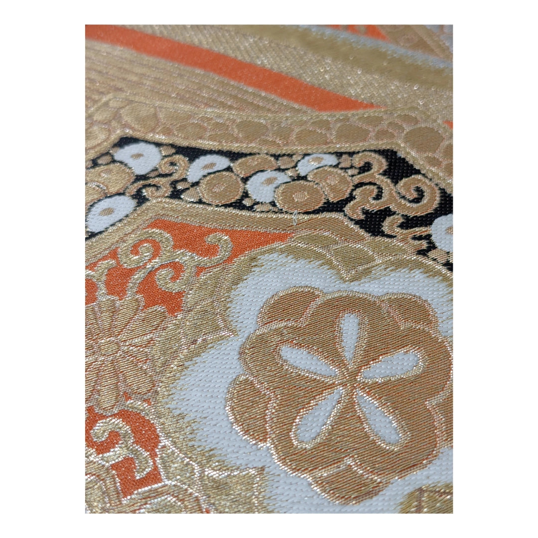Vintage Fukuro Obi Orange & Gold