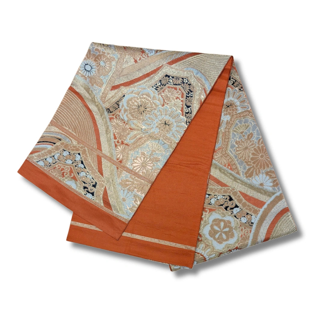 Vintage Fukuro Obi Orange & Gold