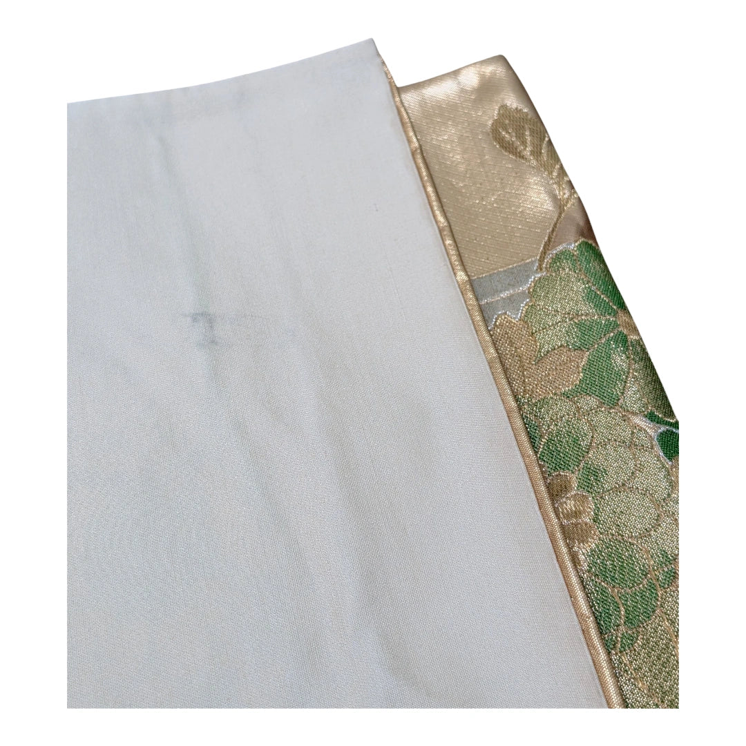 Vintage Fukuro Obi Gold & Grün Kikkō