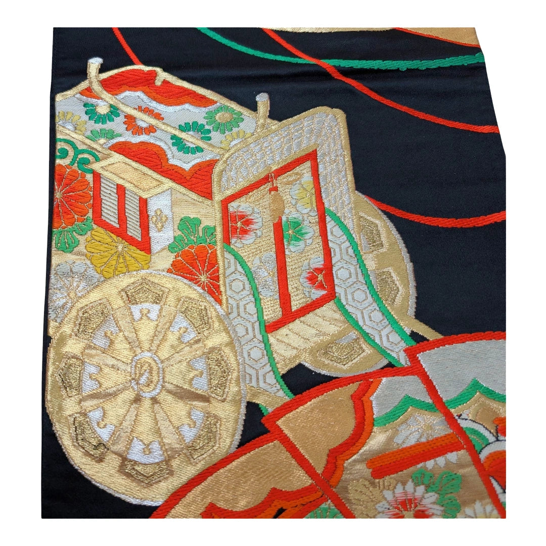 Vintage Fukuro Obi Hofwagen & Fächern