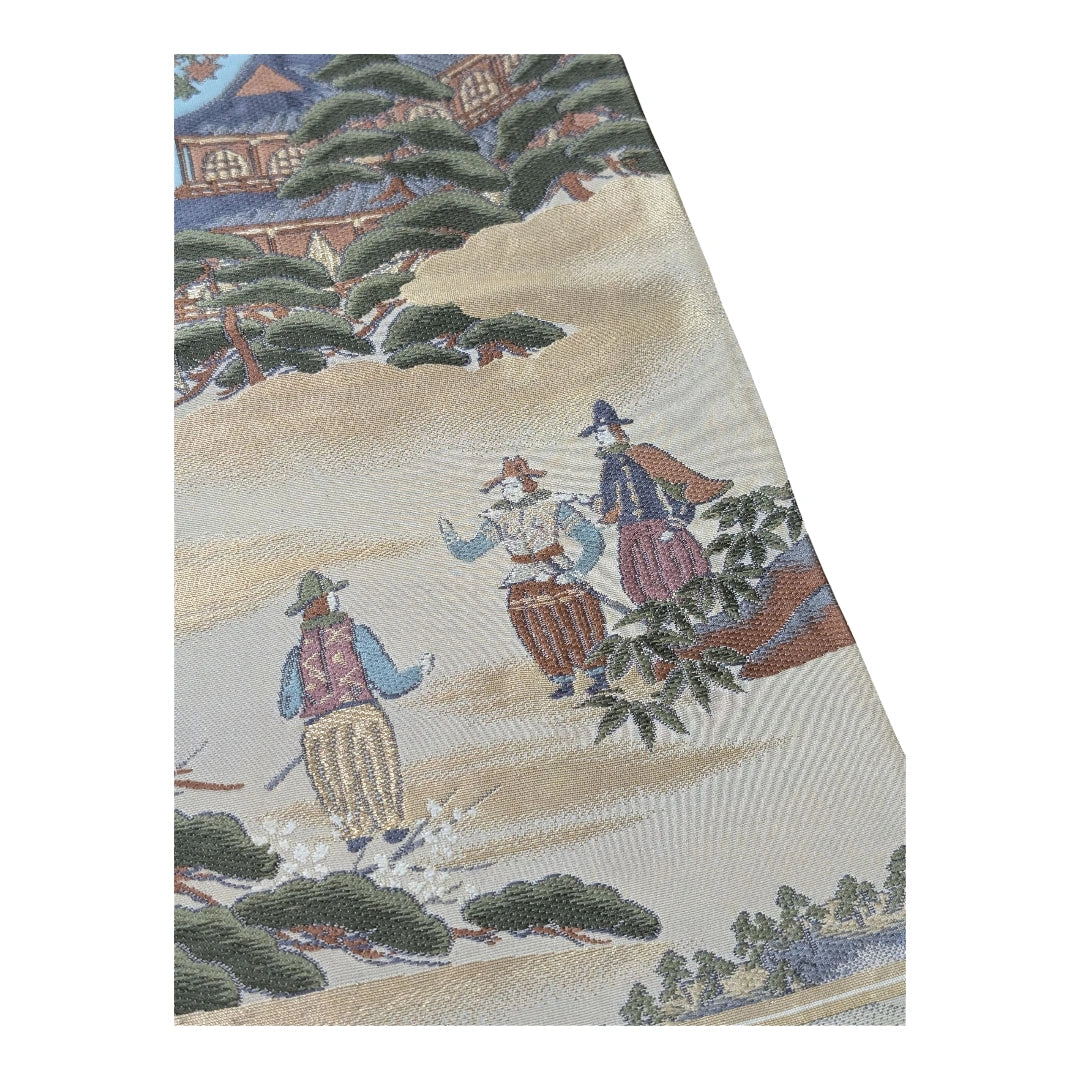 Vintage Fukuro Obi europäische Schiffe