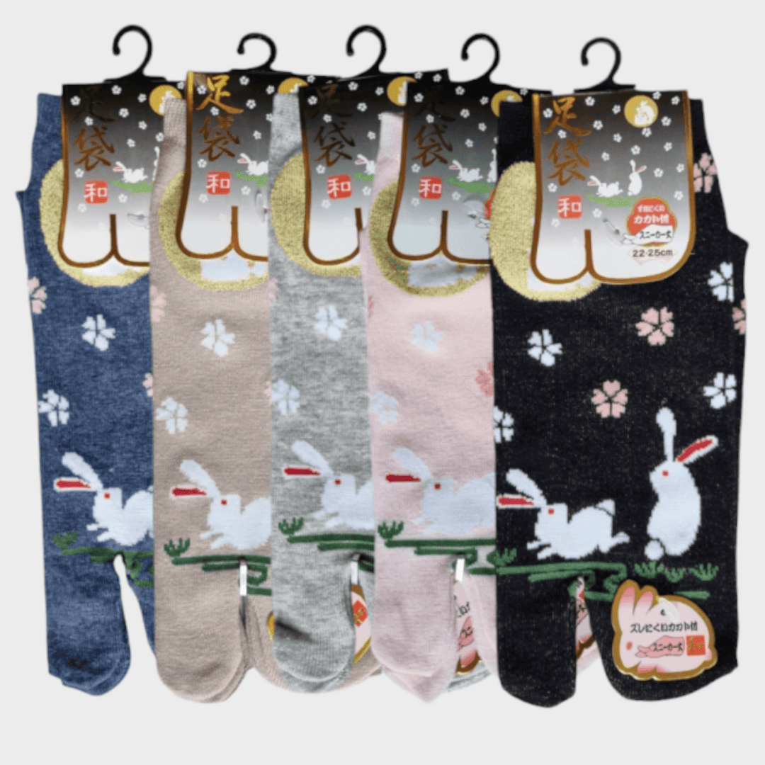 Tabi Socken Zehensocken Usagi Sakura schwarz #farbe_Schwarz