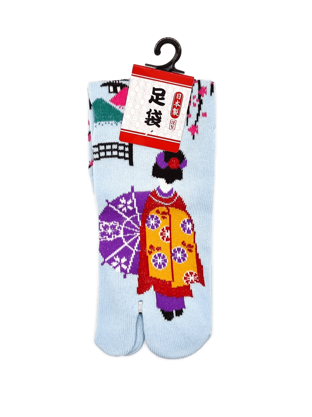 Linke Tabi Socke in blau mit Geisha #farbe_Blau