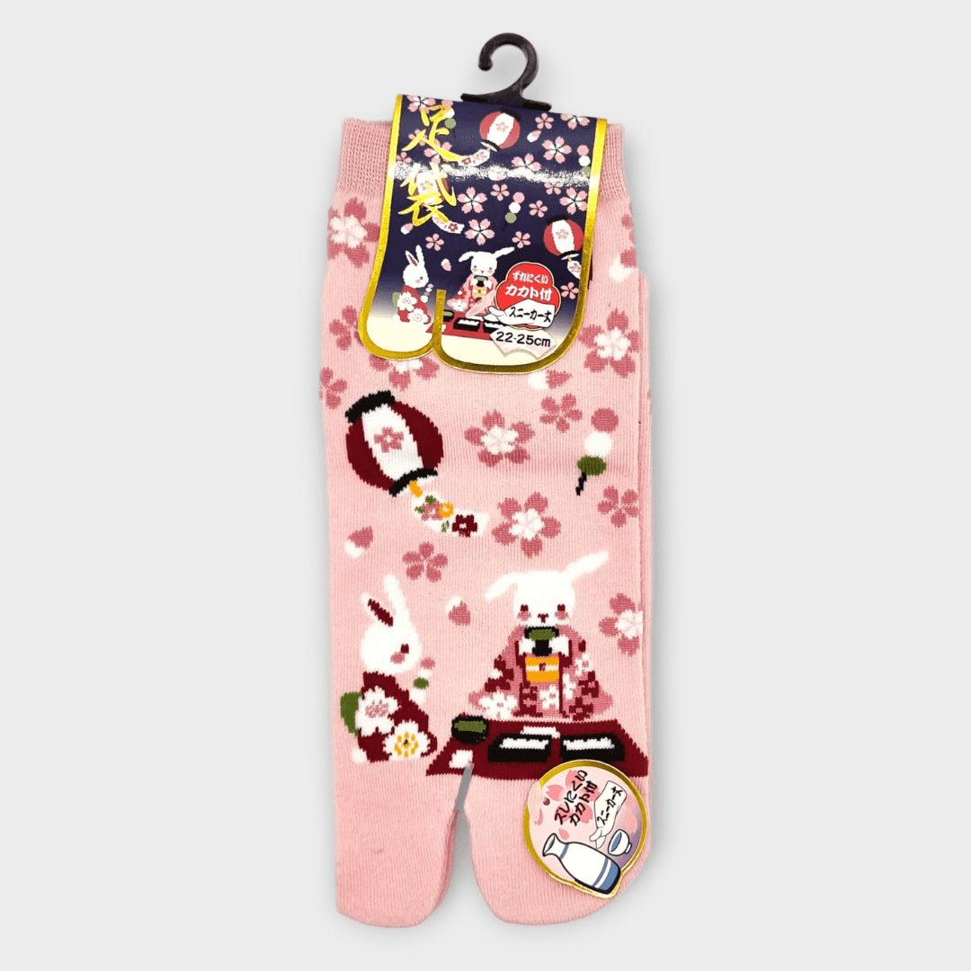 Linke Tabi Socke in rosa Hasen Hanami #farbe_Rosa