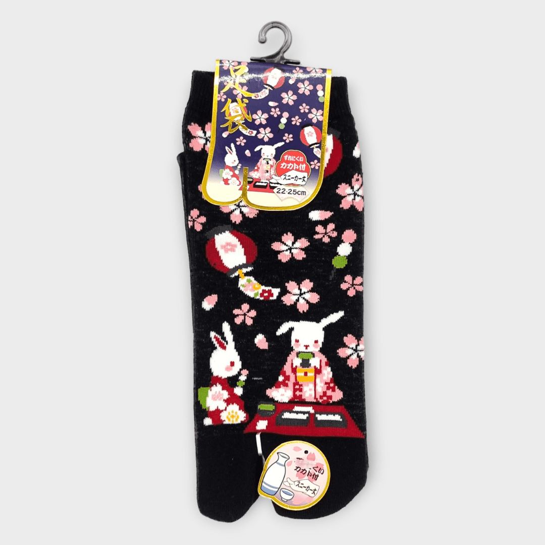 Linke Tabi Socke in schwarz Hasen Hanami #farbe_Schwarz