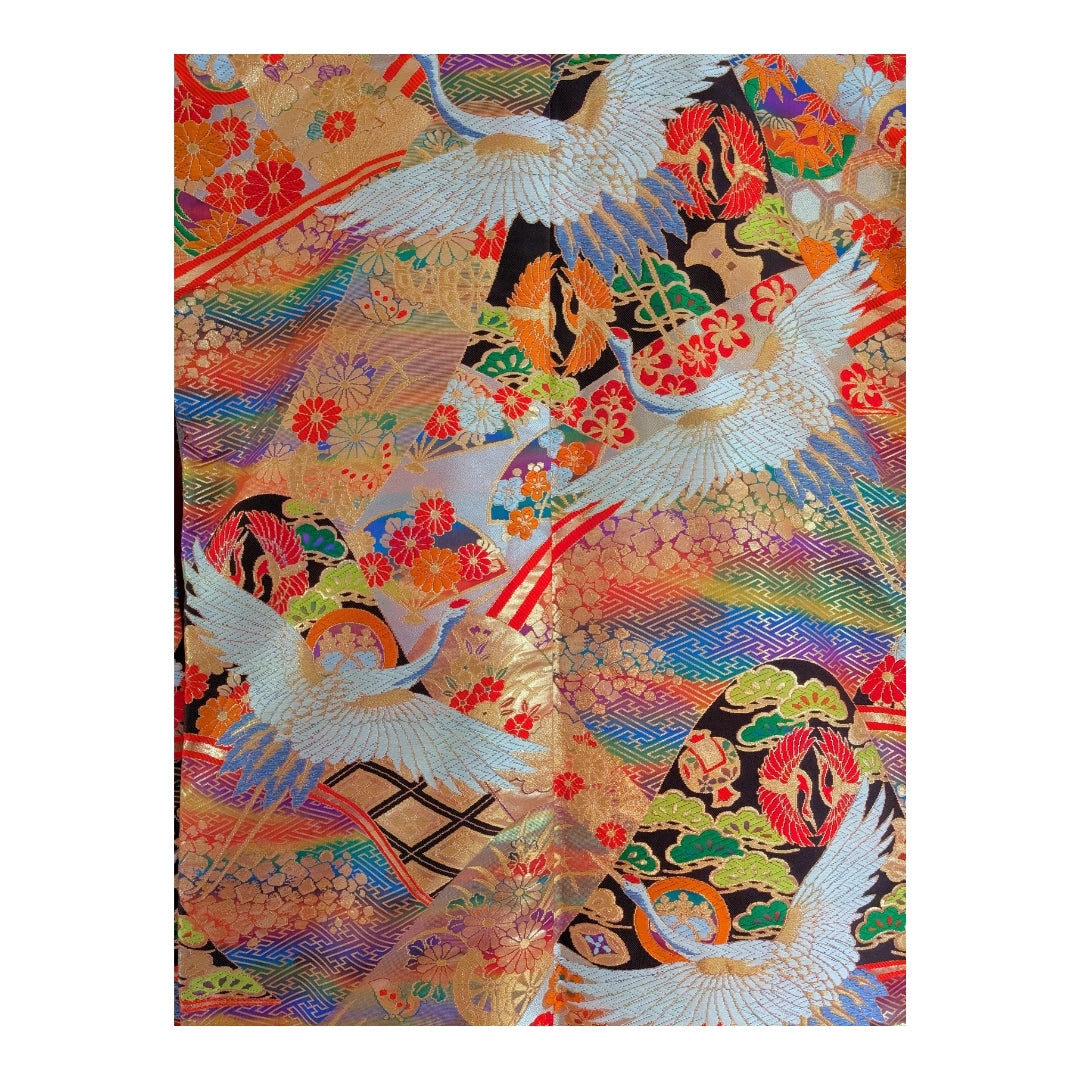 Vintage Uchikake Damen Hochzeits-Kimono mit Kranichen