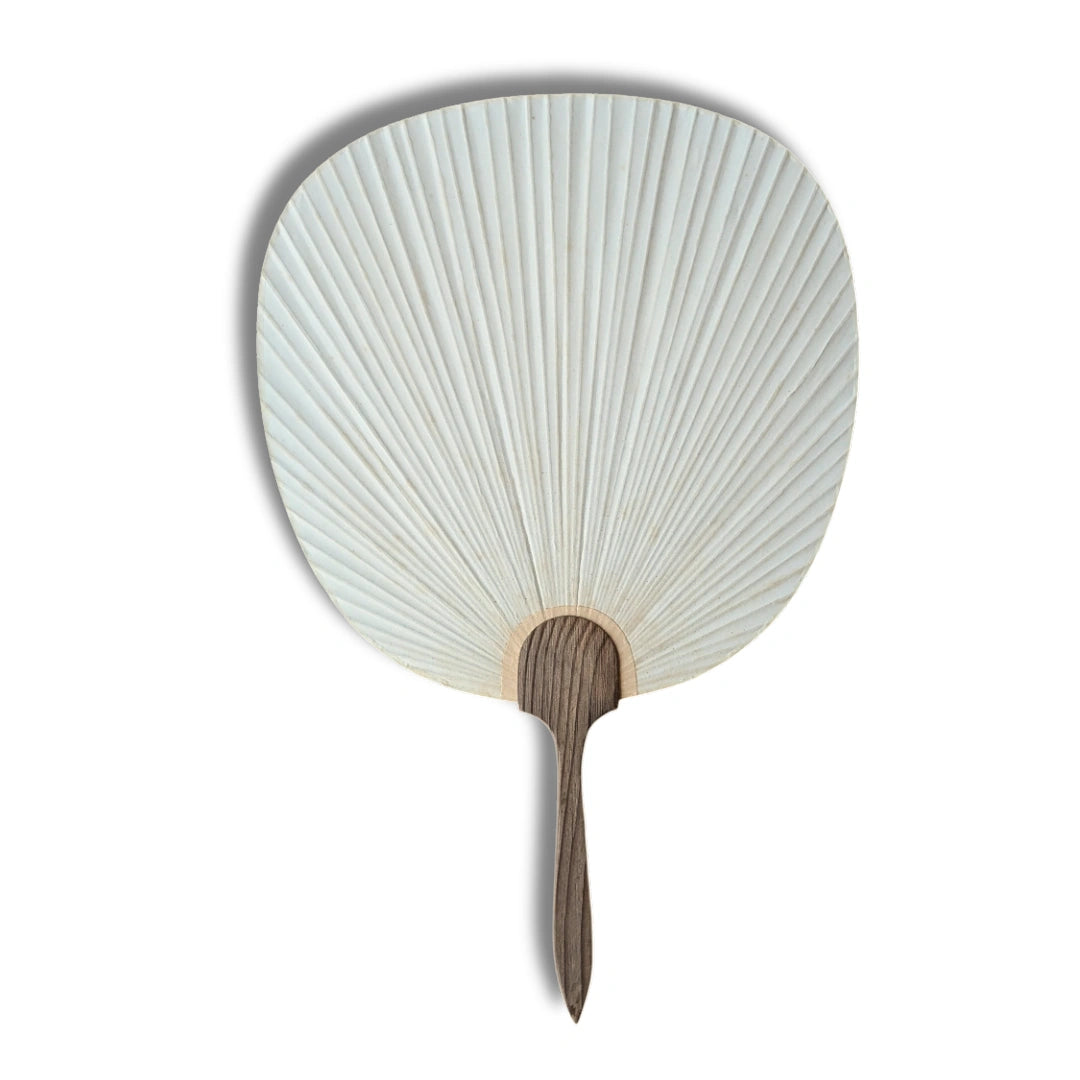 Vintage Uchiwa-Fächer Sumō-Ringer in Hellblau