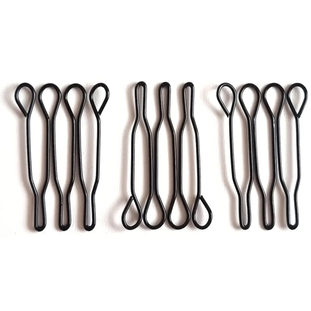 Vintage 3-er Set Eri-Pin Kragenklammern schwarz