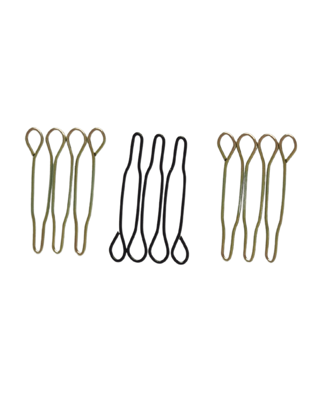 Vintage 3-er Set Eri-Pin Kragenklammern gold schwarz