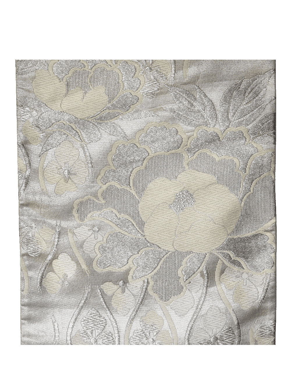 Vintage Fukuro Obi silber-creme