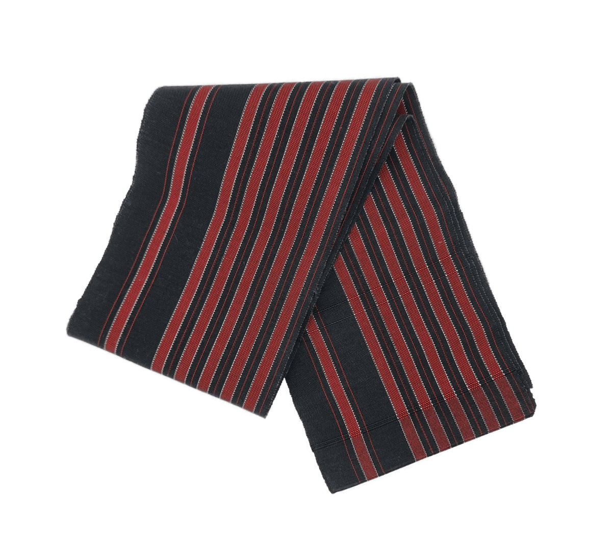 Vintage Hanhaba Obi schwarz mit roten Streifen