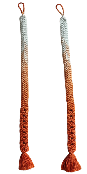 Vintage Haori Himo Weiß / Orange