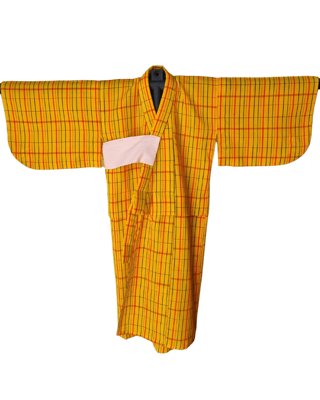 Vintage Kimono Kinder Set gelb kariert 92/98/104