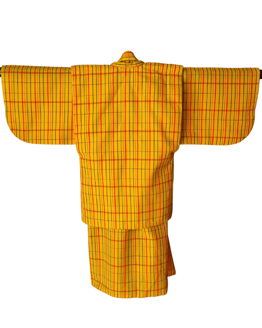 Vintage Kimono Kinder Set gelb kariert 92/98/104