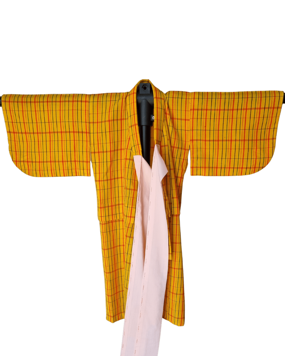 Vintage Kimono Kinder Set gelb kariert 92/98/104