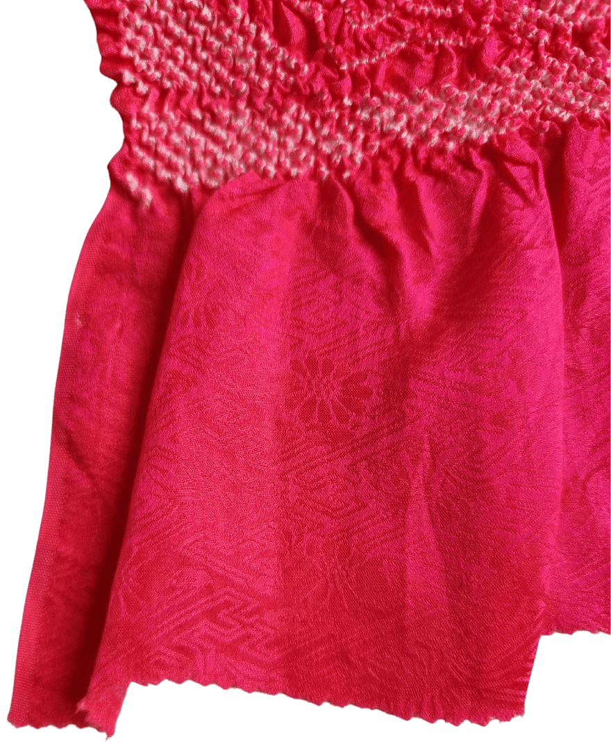 Vintage Obiage Shibori Seide Ahornblätter