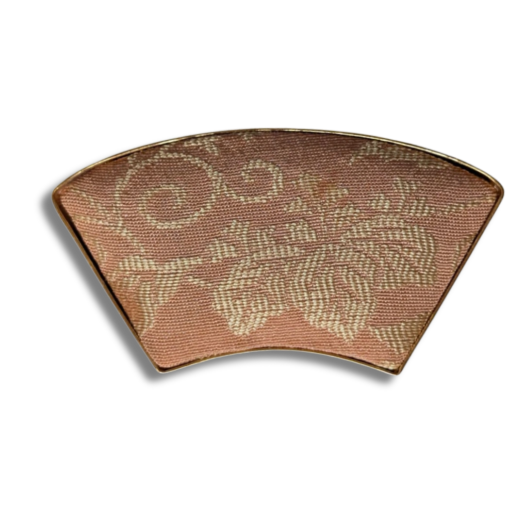 Vintage Obidome aus Seide & Metall mit Blumenmuster